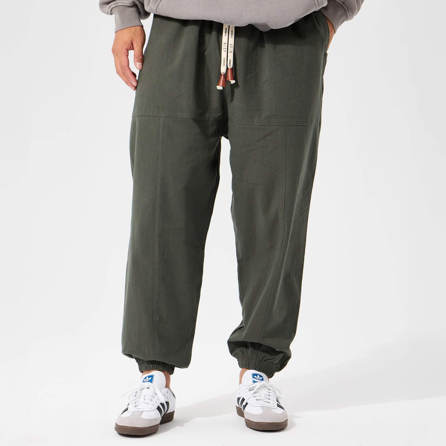 Men's Solid Color Loose Drawstring Casual Pants