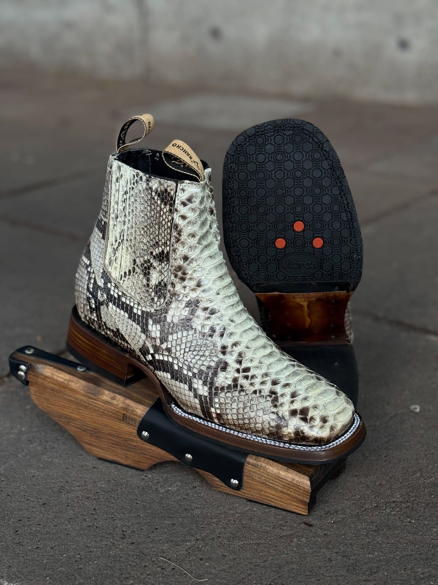 Cowboy Snake-print Leather Boots