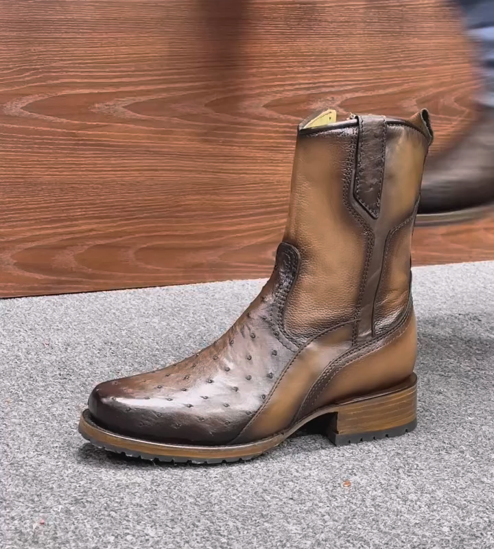 Men's Genuine Ostrich Leather Boot