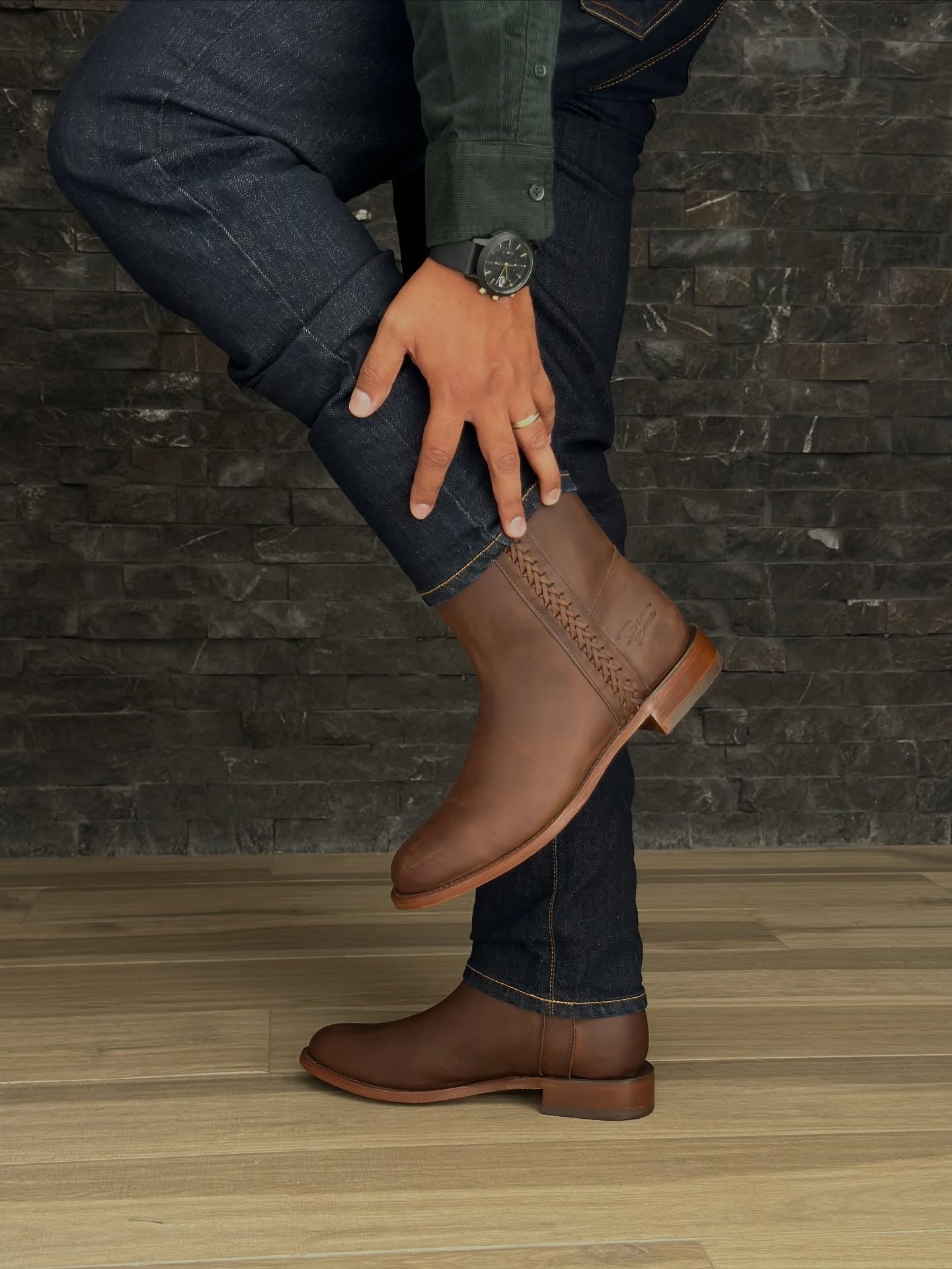 Traditional Calfskin Cowboy Boots