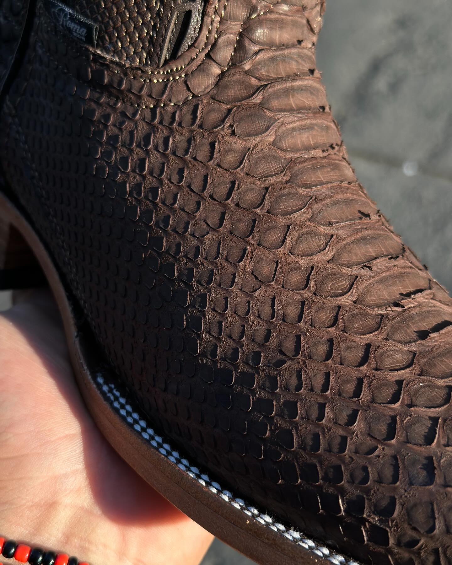 Matte Brown Square-Toe Crocodile Print Cowboy Boots