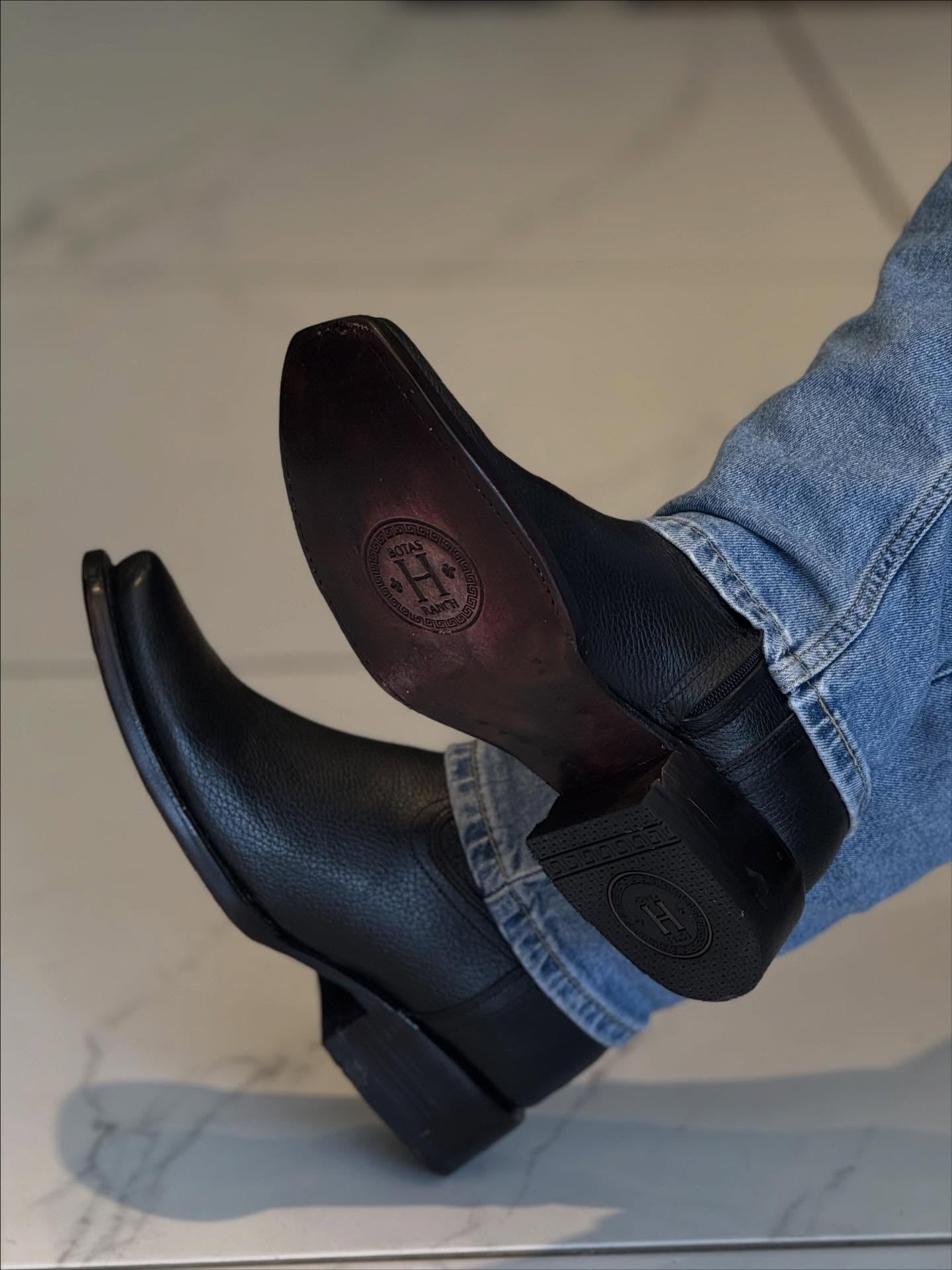 New Fashion Soft Leather Zip-Ankle Cowboy Boots