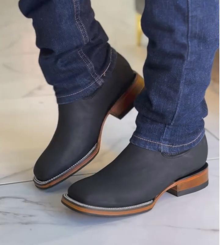 Suede Solid Cowboy Boots
