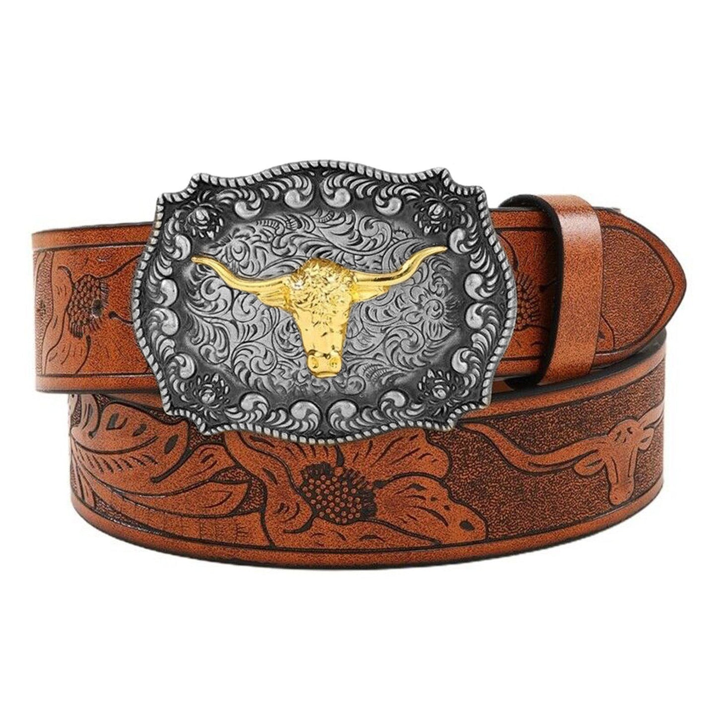 Vintage Embossed Leather Belt