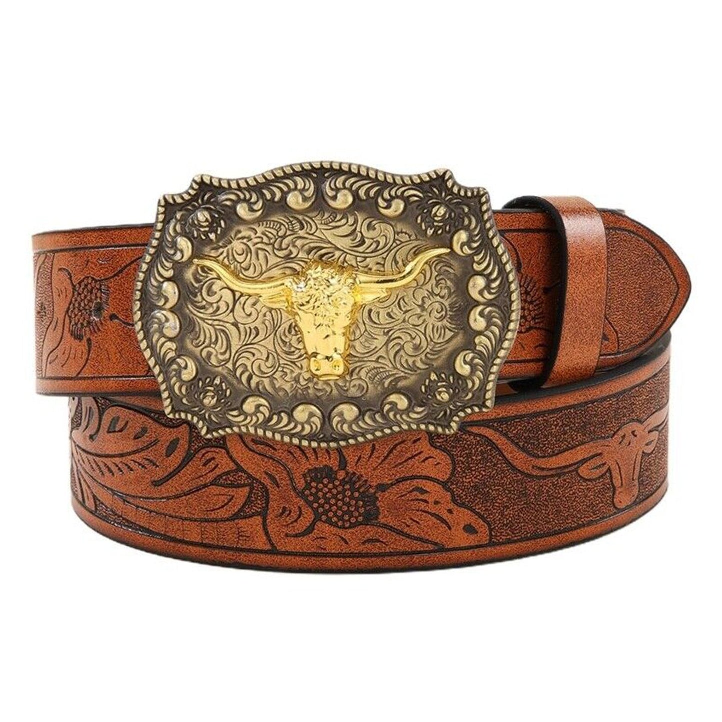 Vintage Embossed Leather Belt