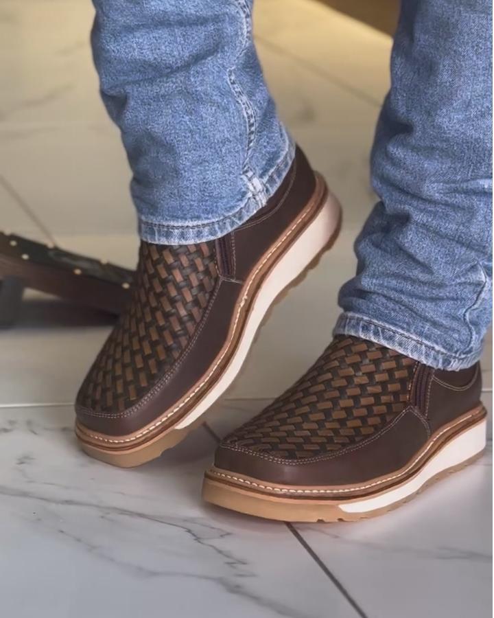 Square Toe Double Zipper Work Boots