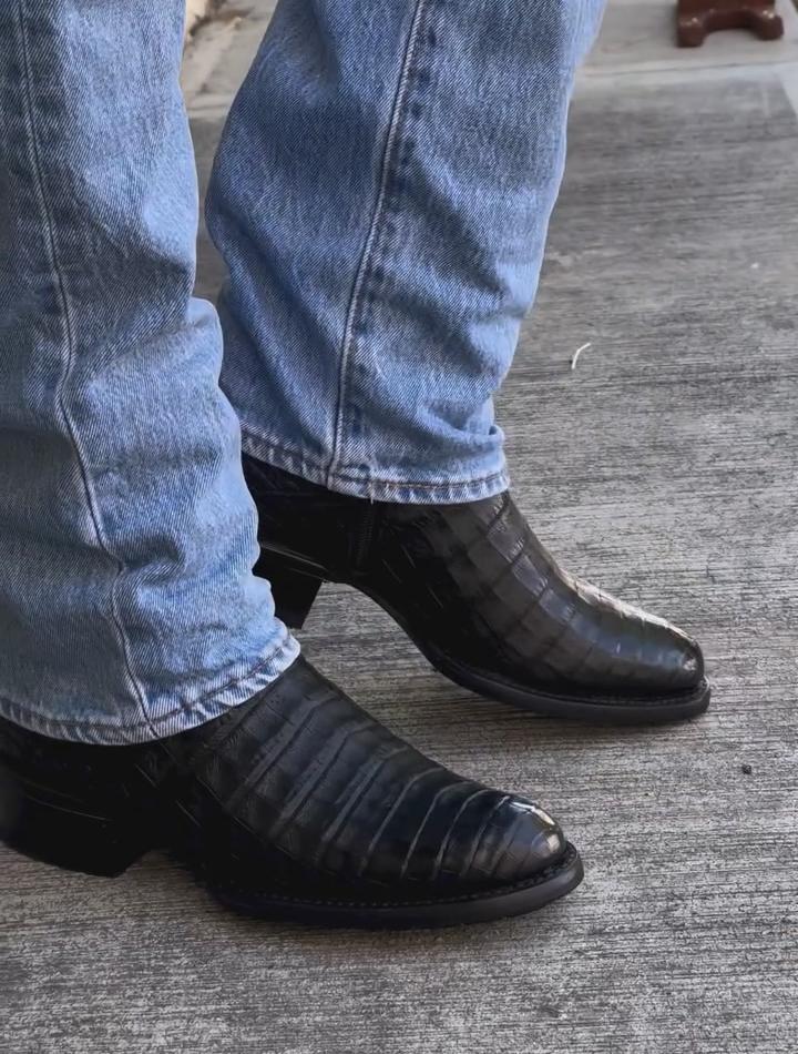 Original Crocodile Leather Jeans Boots