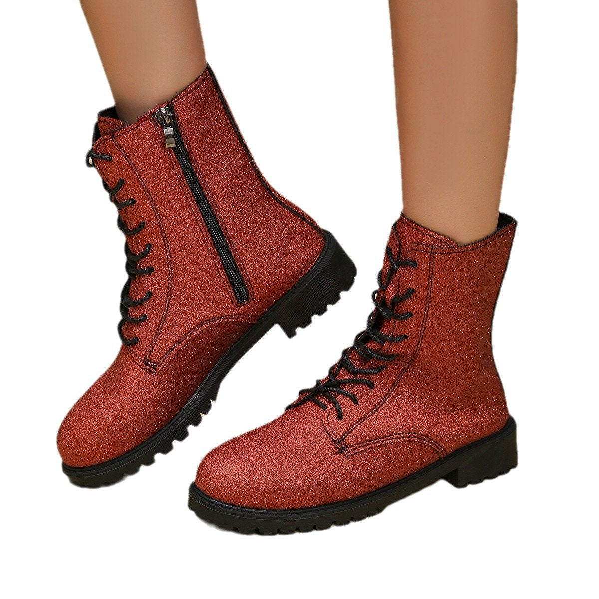 Simple bright diamond boots