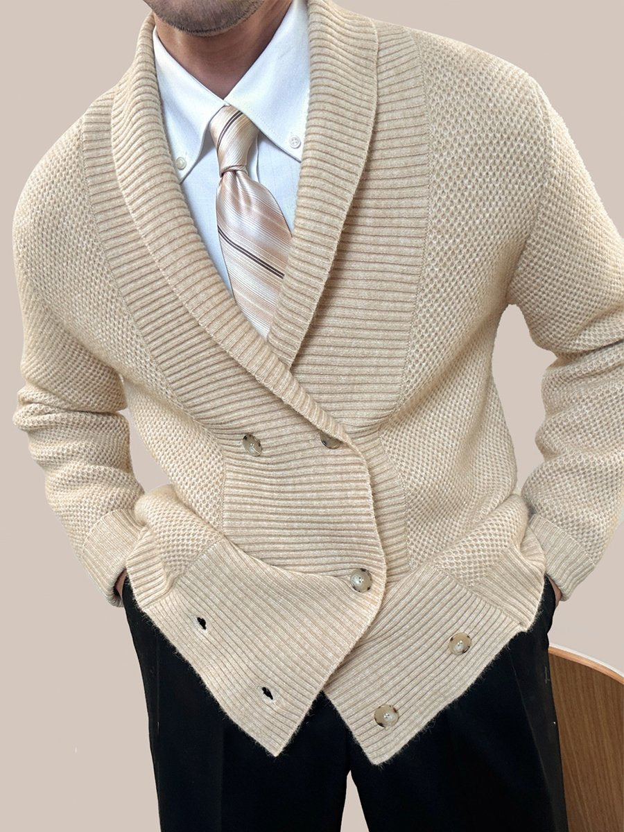 Fashion Casual Men's Double-breasted Cardigan Sweater