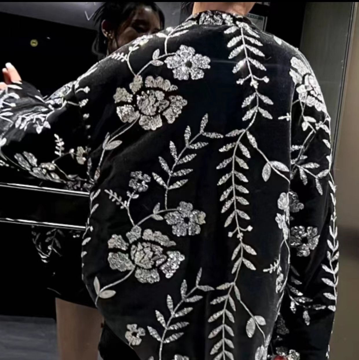 Women's Shiny Jacquard Jacket