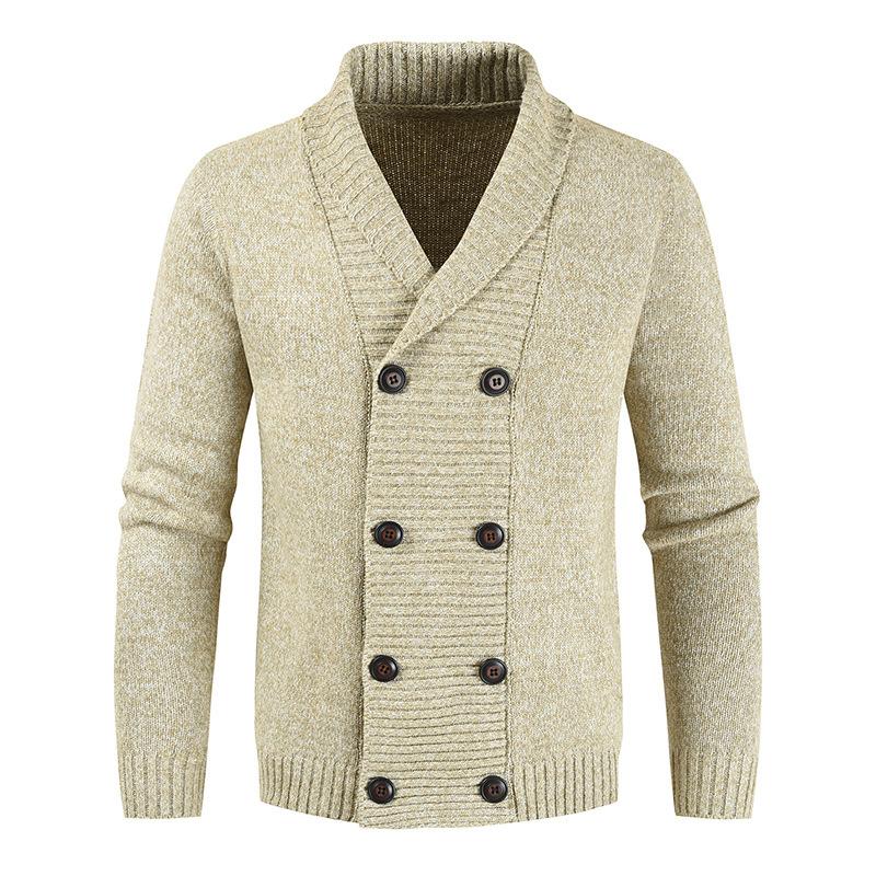Fashion Casual Men's Double-breasted Cardigan Sweater