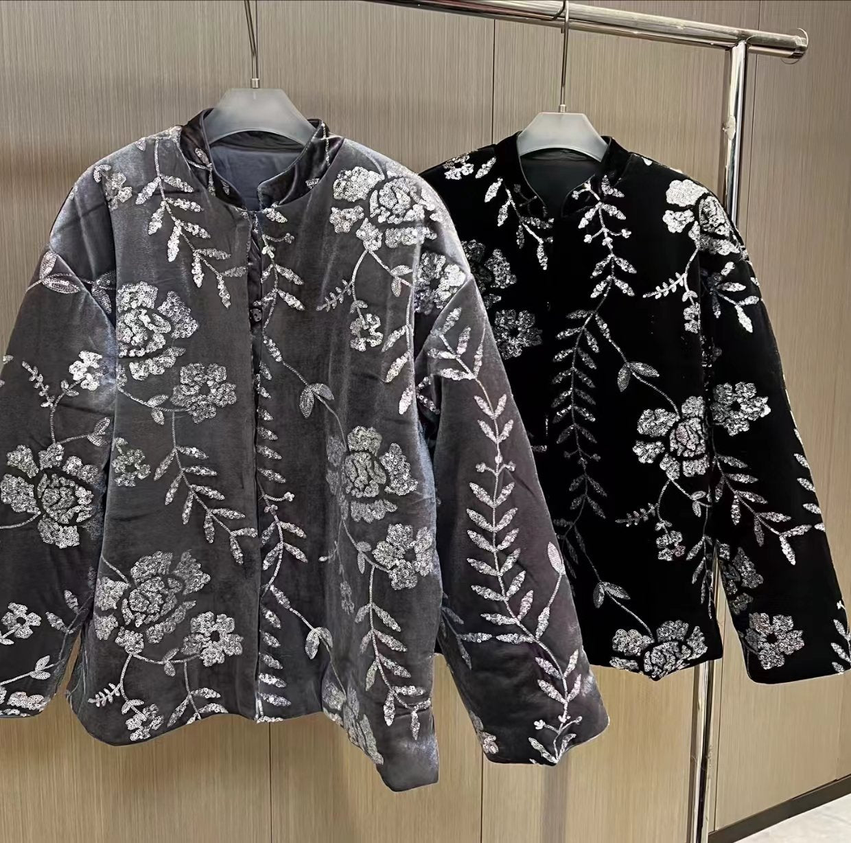 Women's Shiny Jacquard Jacket