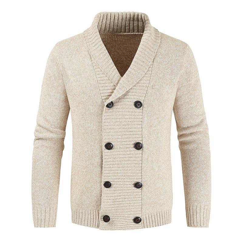 Fashion Casual Men's Double-breasted Cardigan Sweater