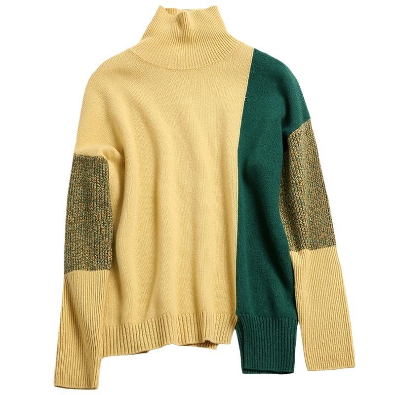 Turtleneck contrast sweater