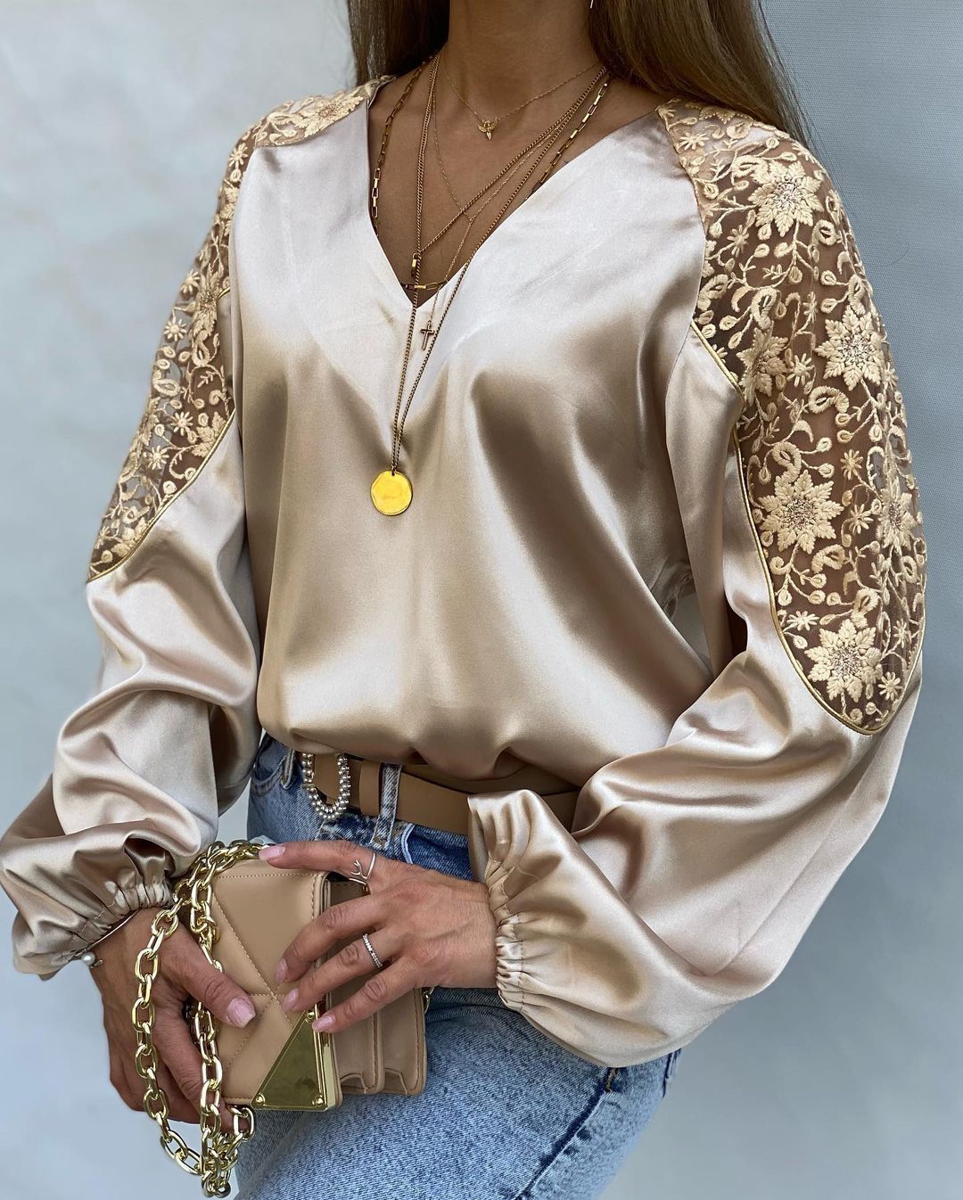 Women's Hollow Soft Silk Top