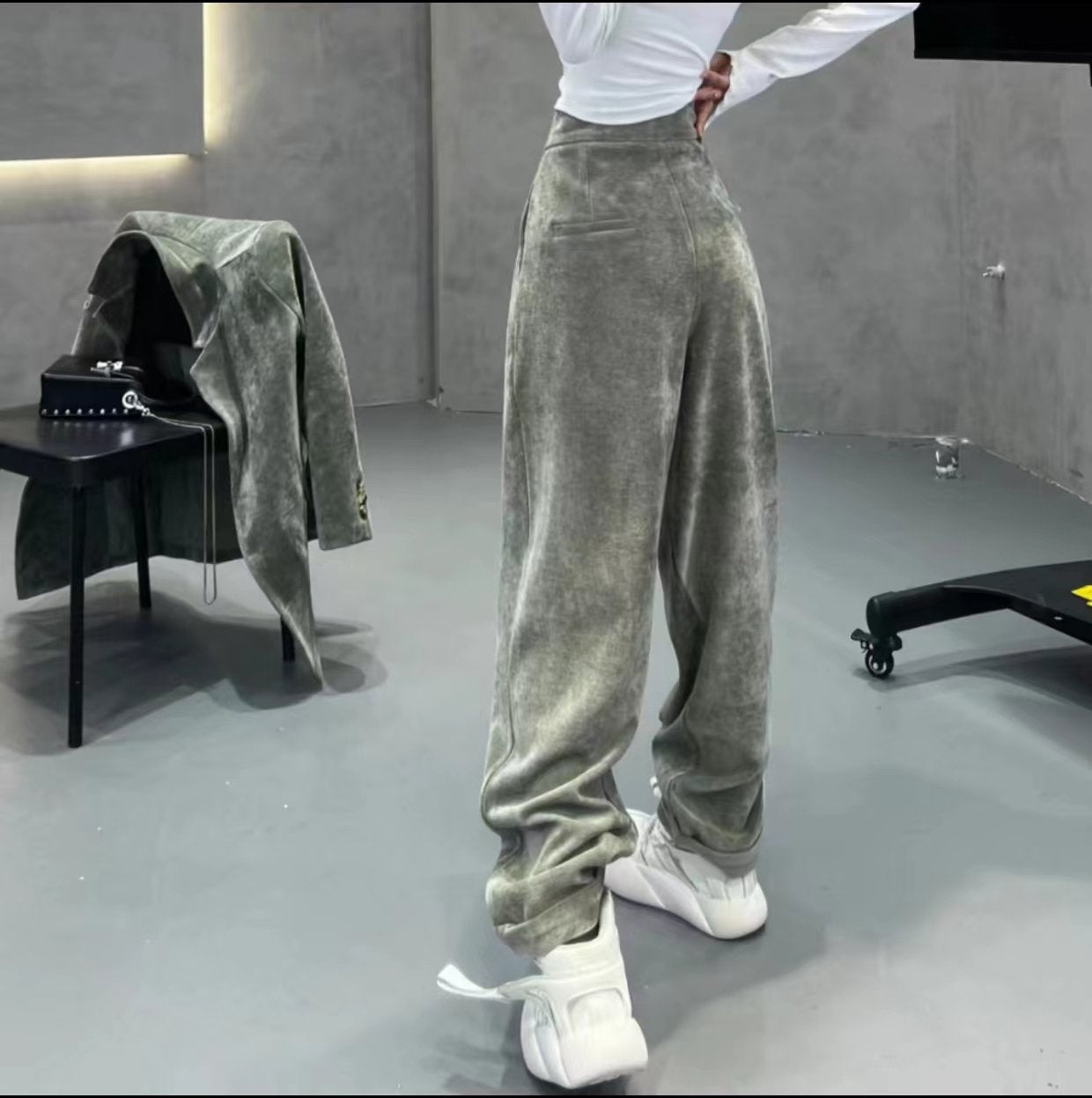 Double button waist casual pants