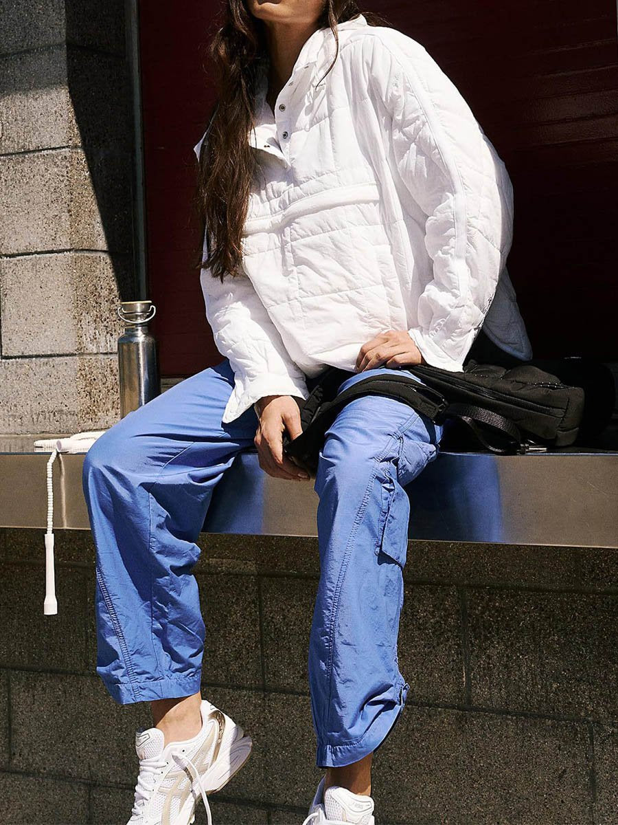 Solid Color Hooded Pocket Coat