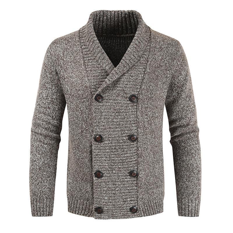 Fashion Casual Men's Double-breasted Cardigan Sweater