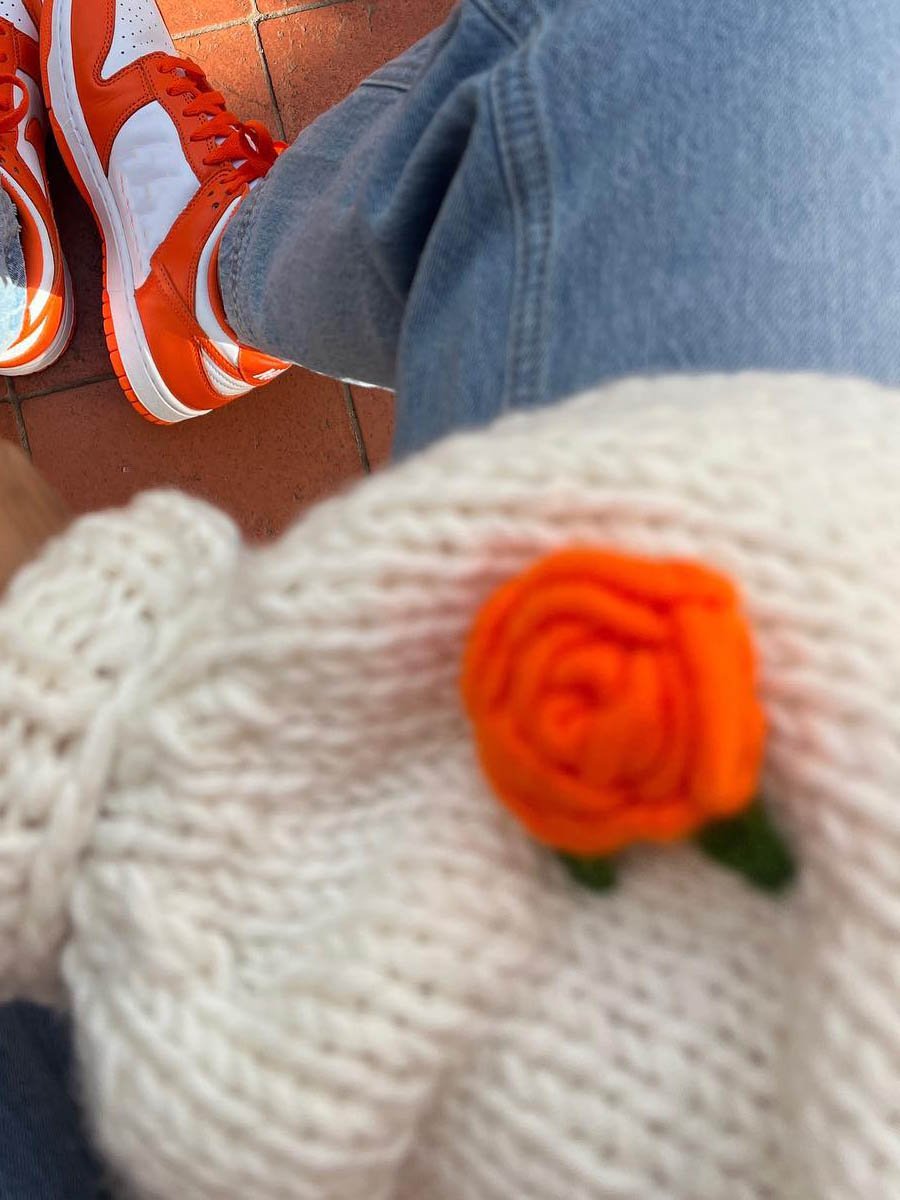 Flower Knit Sweater Cardigan