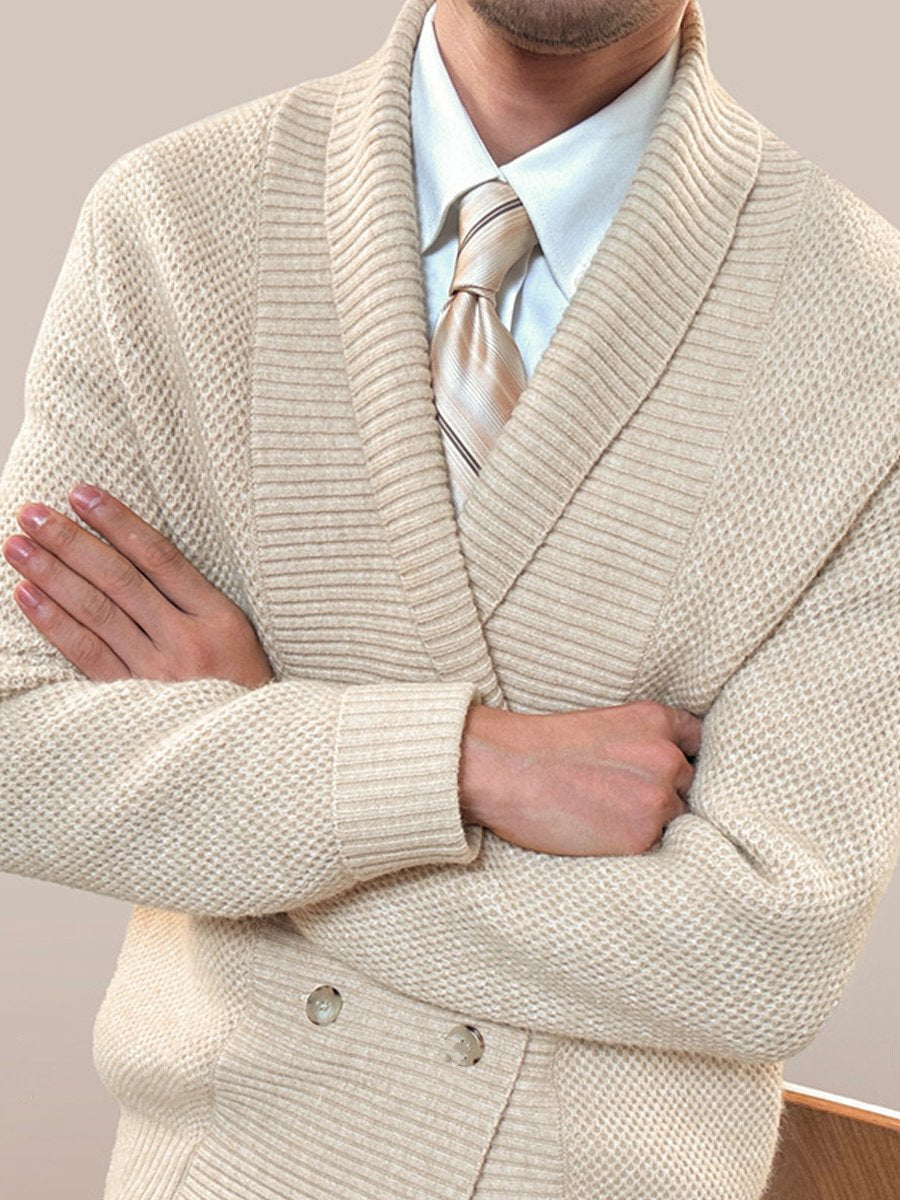 Fashion Casual Men's Double-breasted Cardigan Sweater