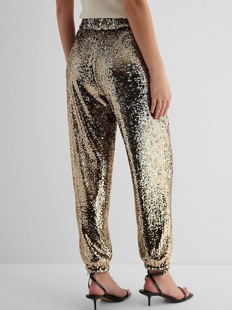 Sequin High Waist Pants