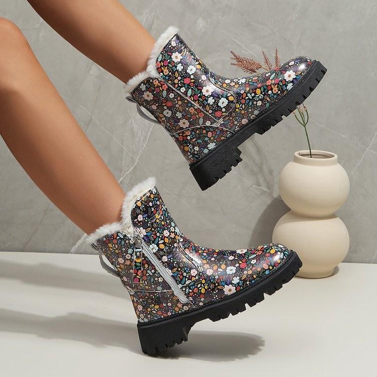 Cartoon print work boots