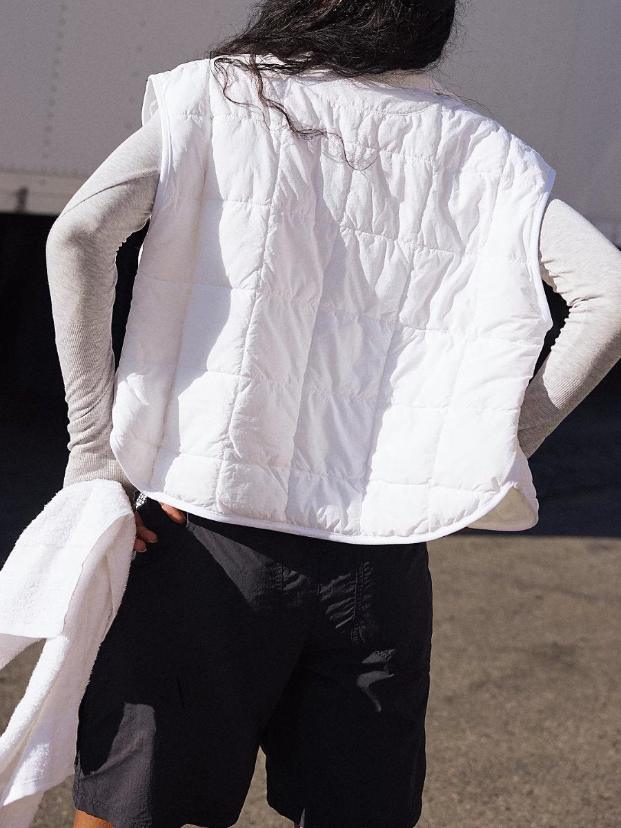 Zipper Solid Warm Cotton Vest Jacket