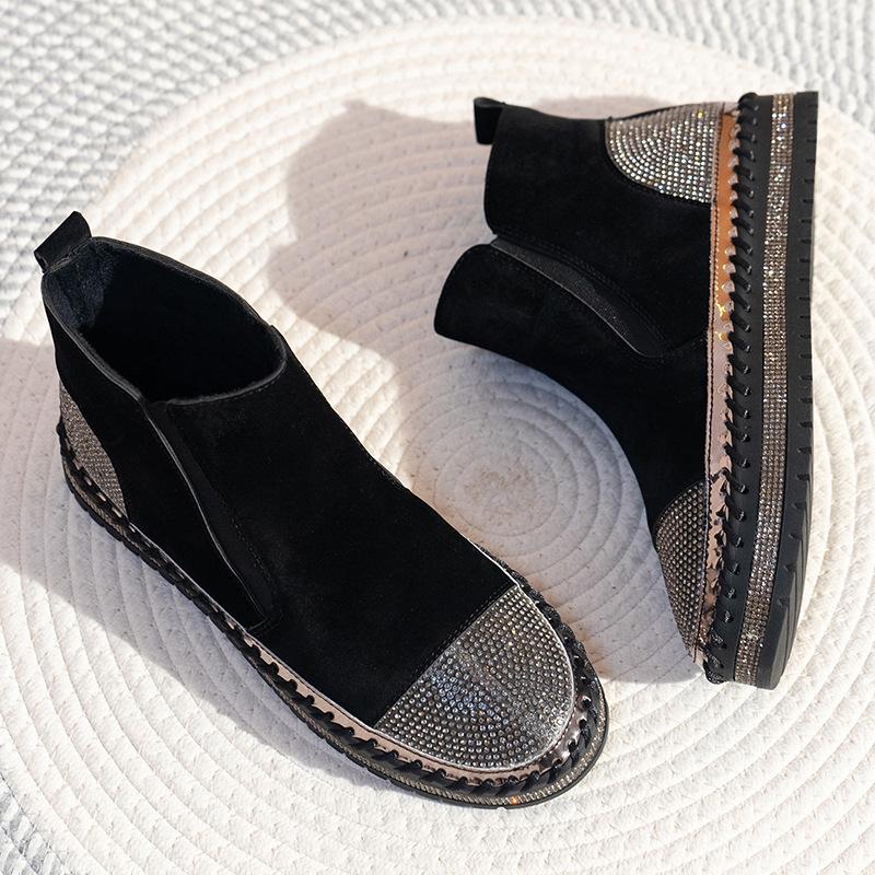 Thick Sole Rhinestone Casual Shoes