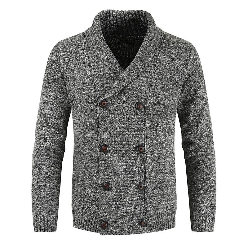 Fashion Casual Men's Double-breasted Cardigan Sweater