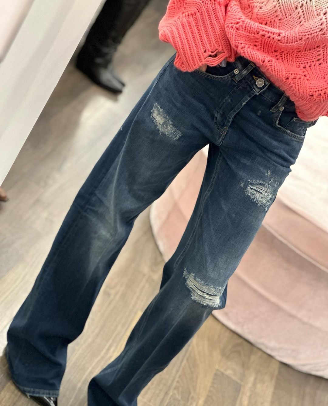 Diamond Patch Color Block Knitted Sweater