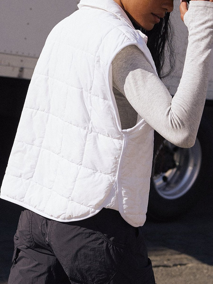 Zipper Solid Warm Cotton Vest Jacket