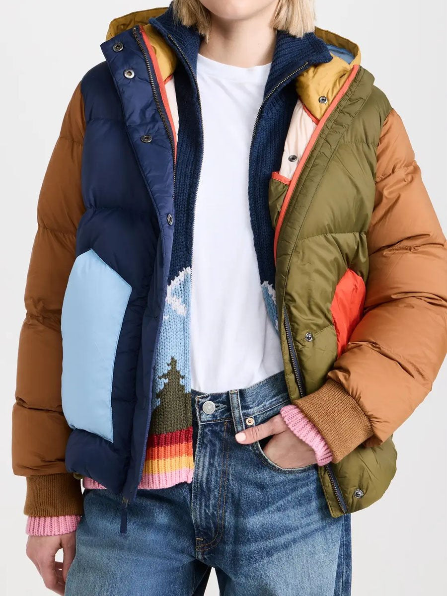 Colorblock Hoodied Coat