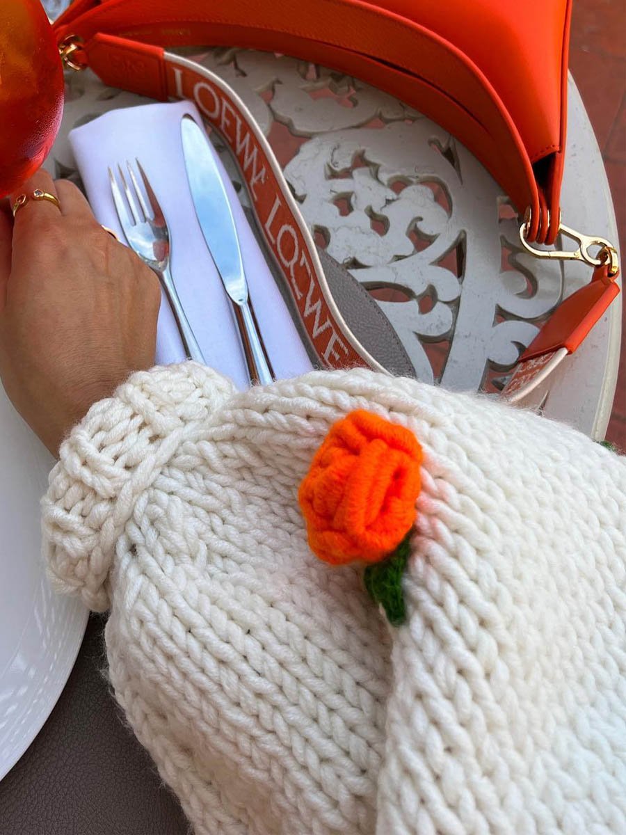Flower Knit Sweater Cardigan