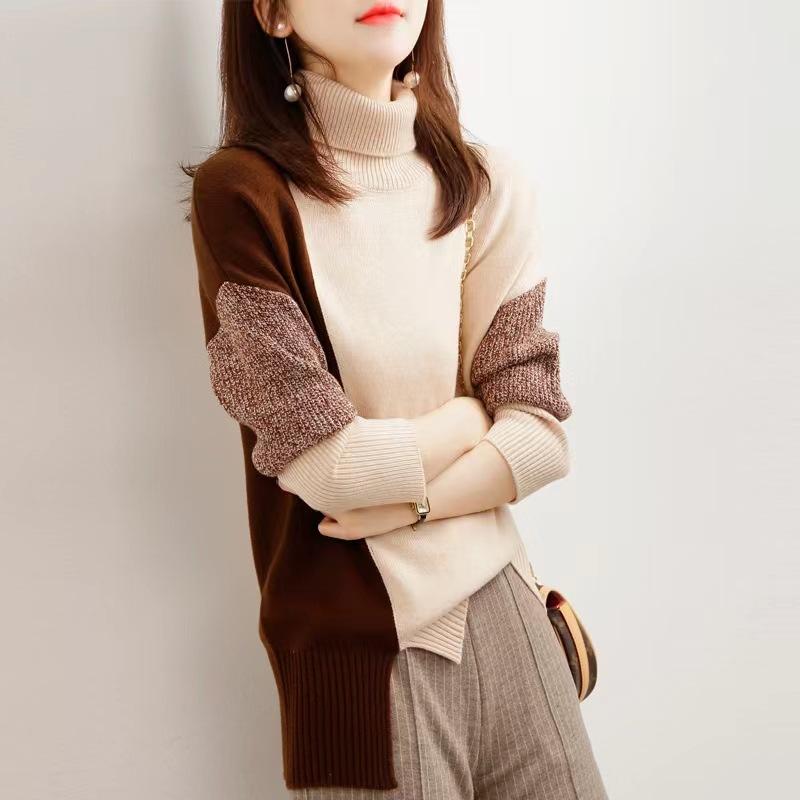 Turtleneck contrast sweater