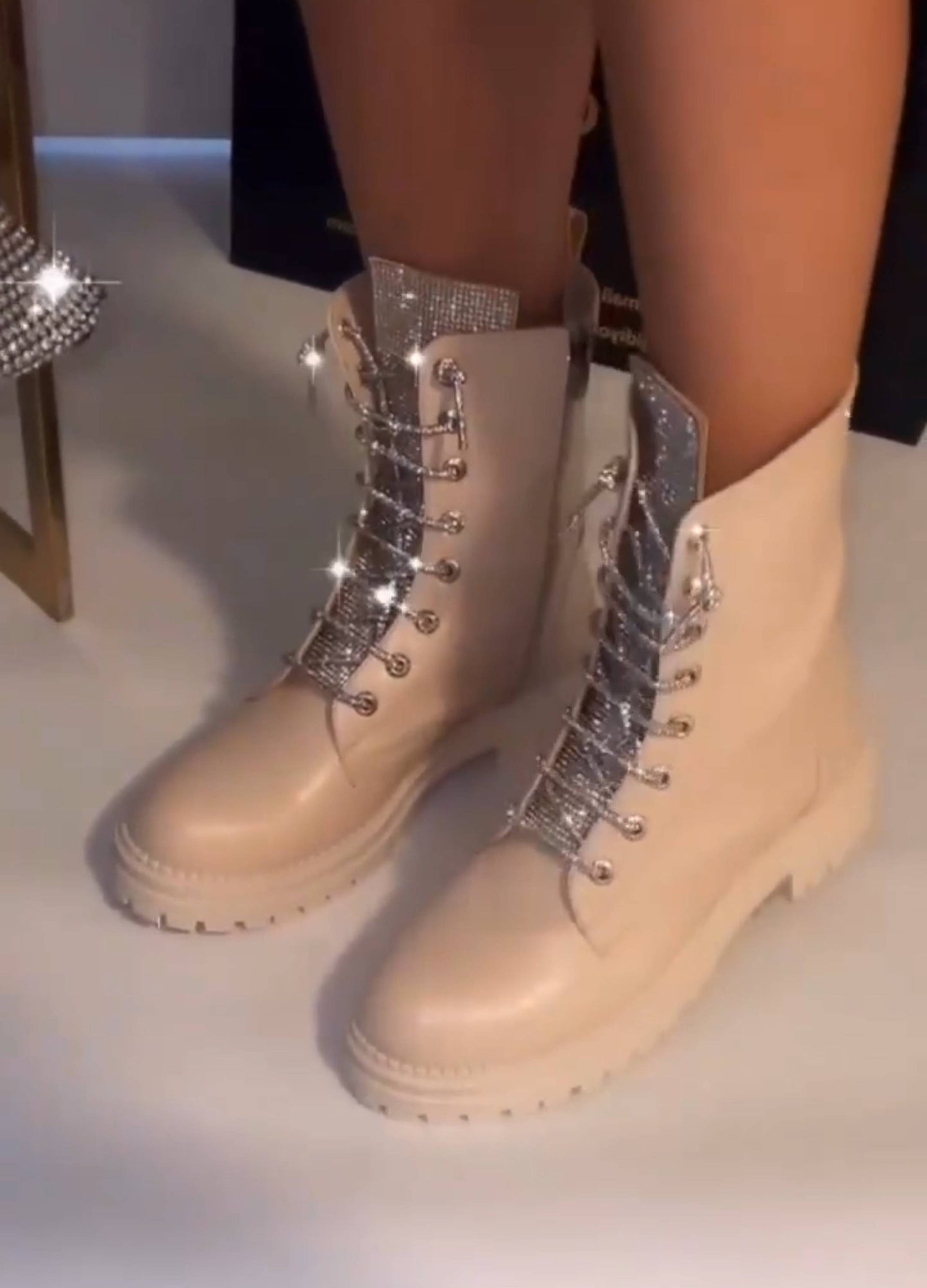 Solid Color Patent Leather Ankle Boots
