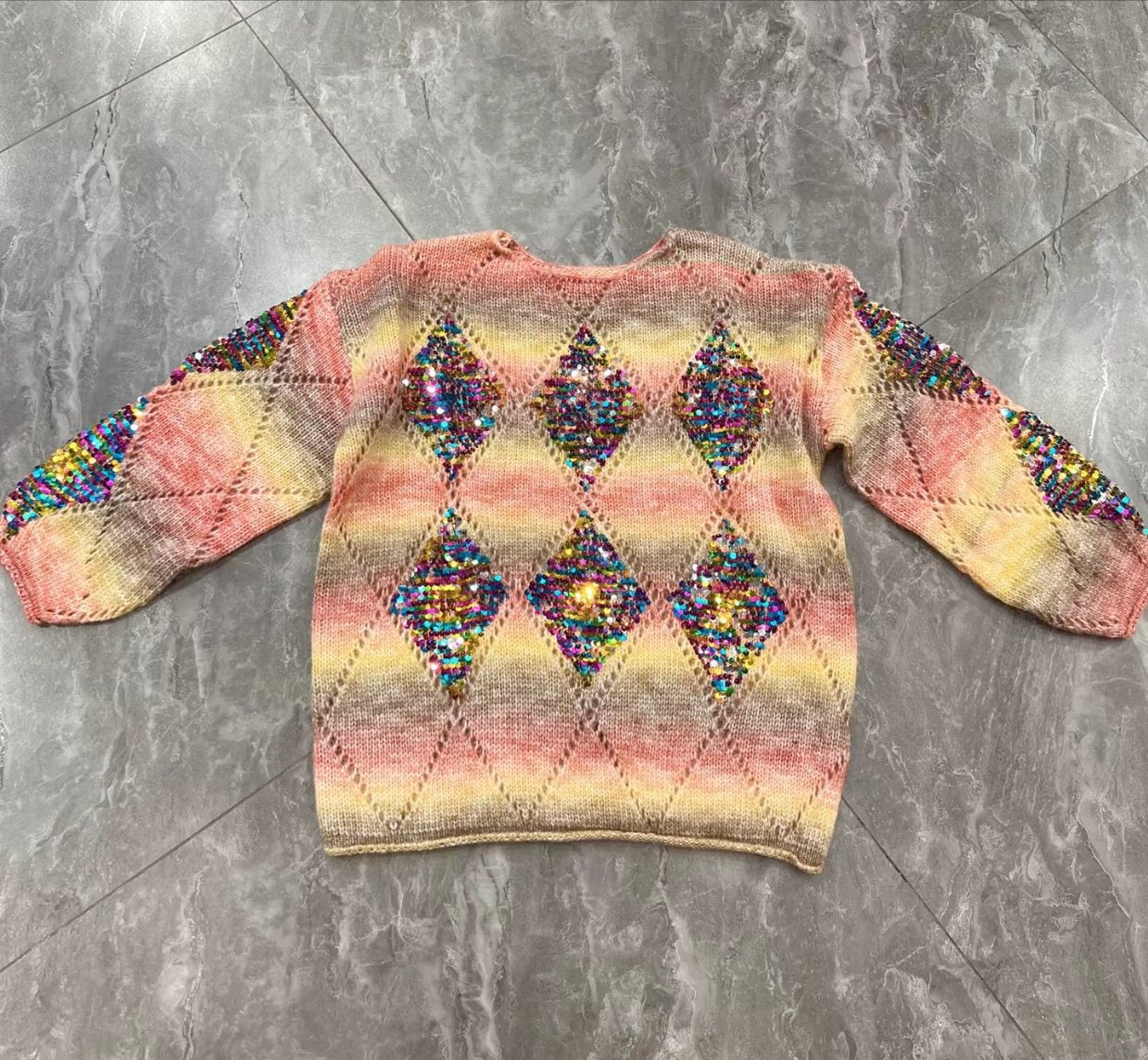 Rainbow Colored Knit Sweater