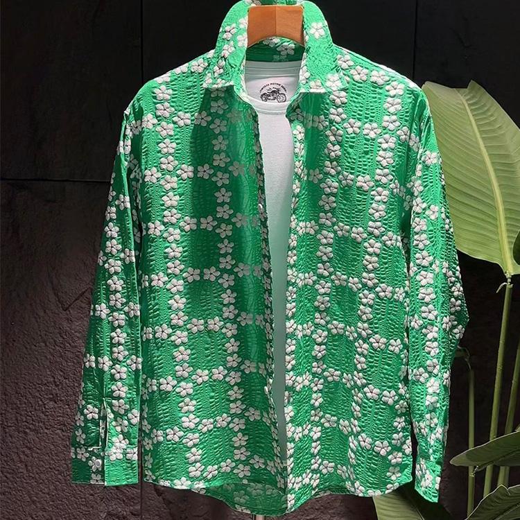 New Lapel Long Sleeve 3D Printed Shirt