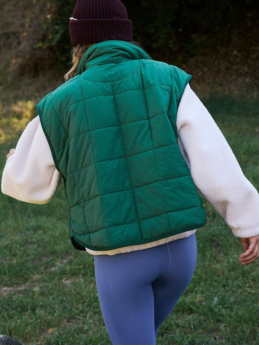 Zipper Solid Warm Cotton Vest Jacket