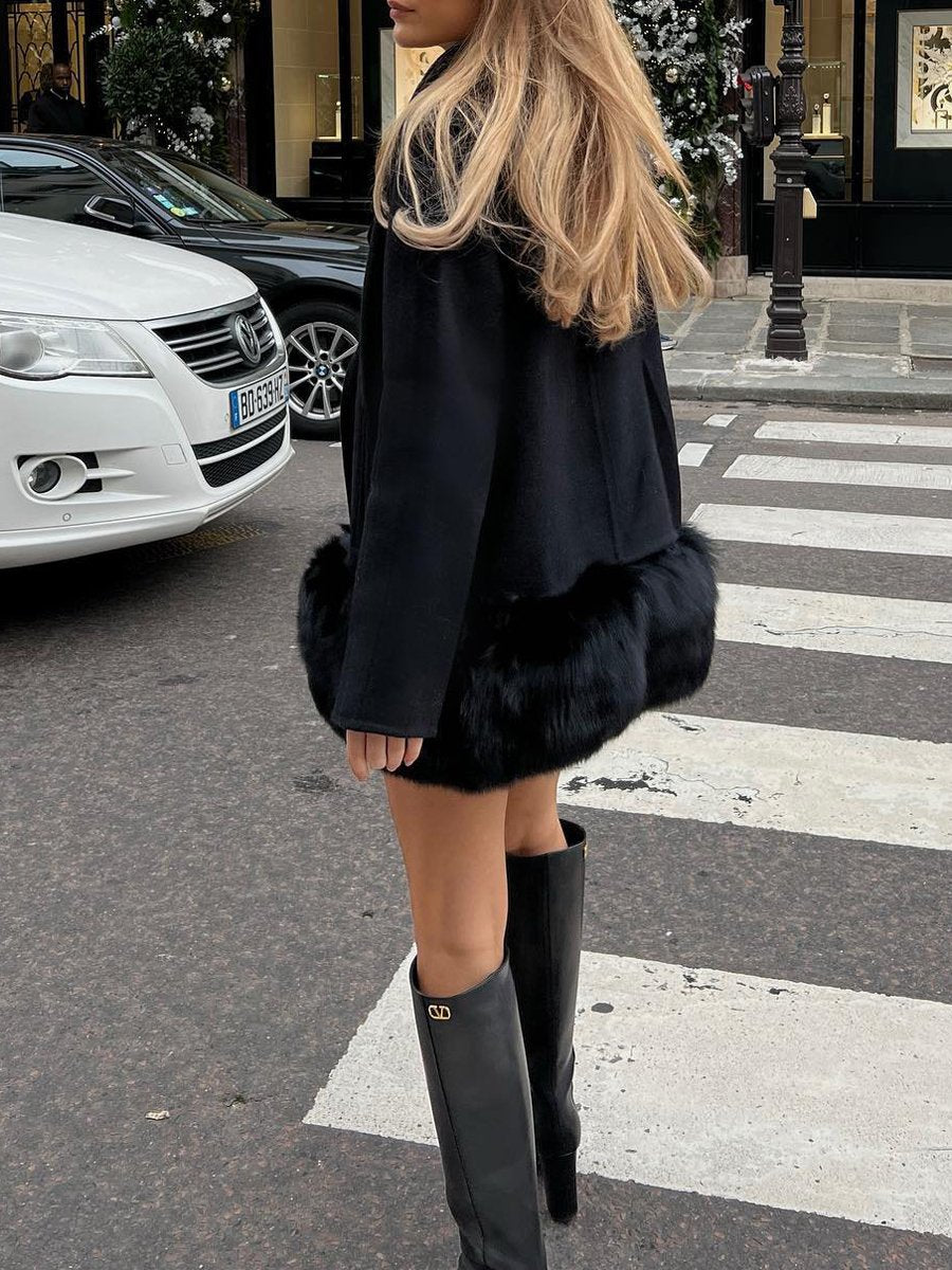 Faux Fur Patchwork Coat