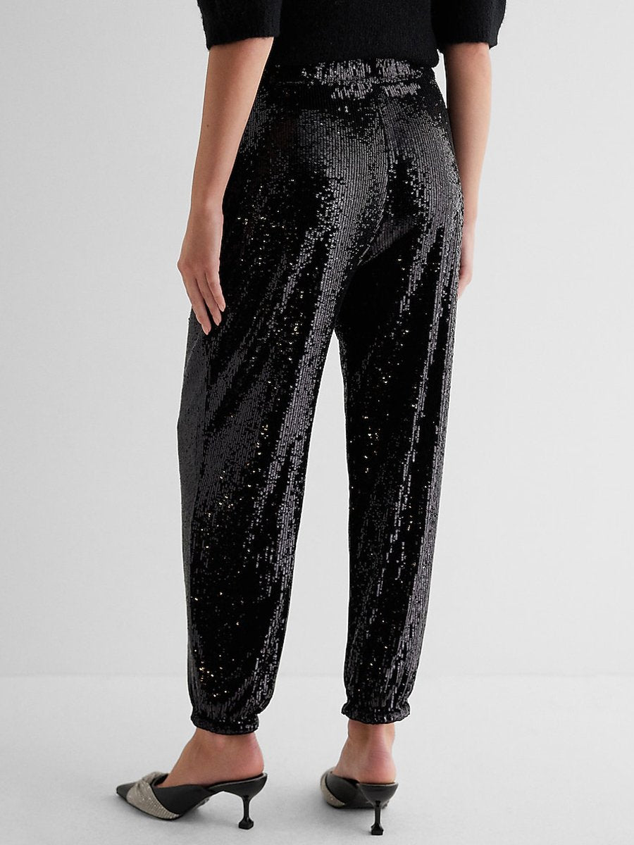 Sequin High Waist Pants