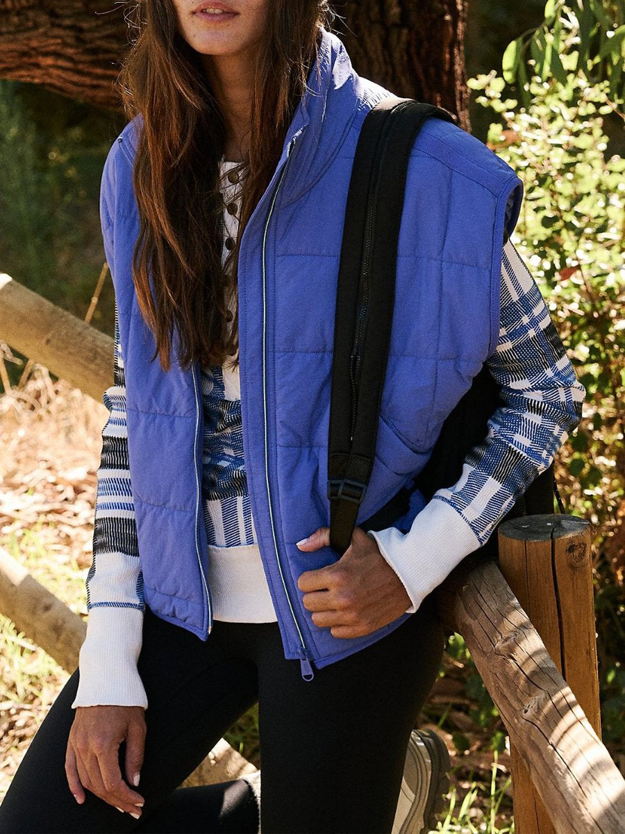 Zipper Solid Warm Cotton Vest Jacket