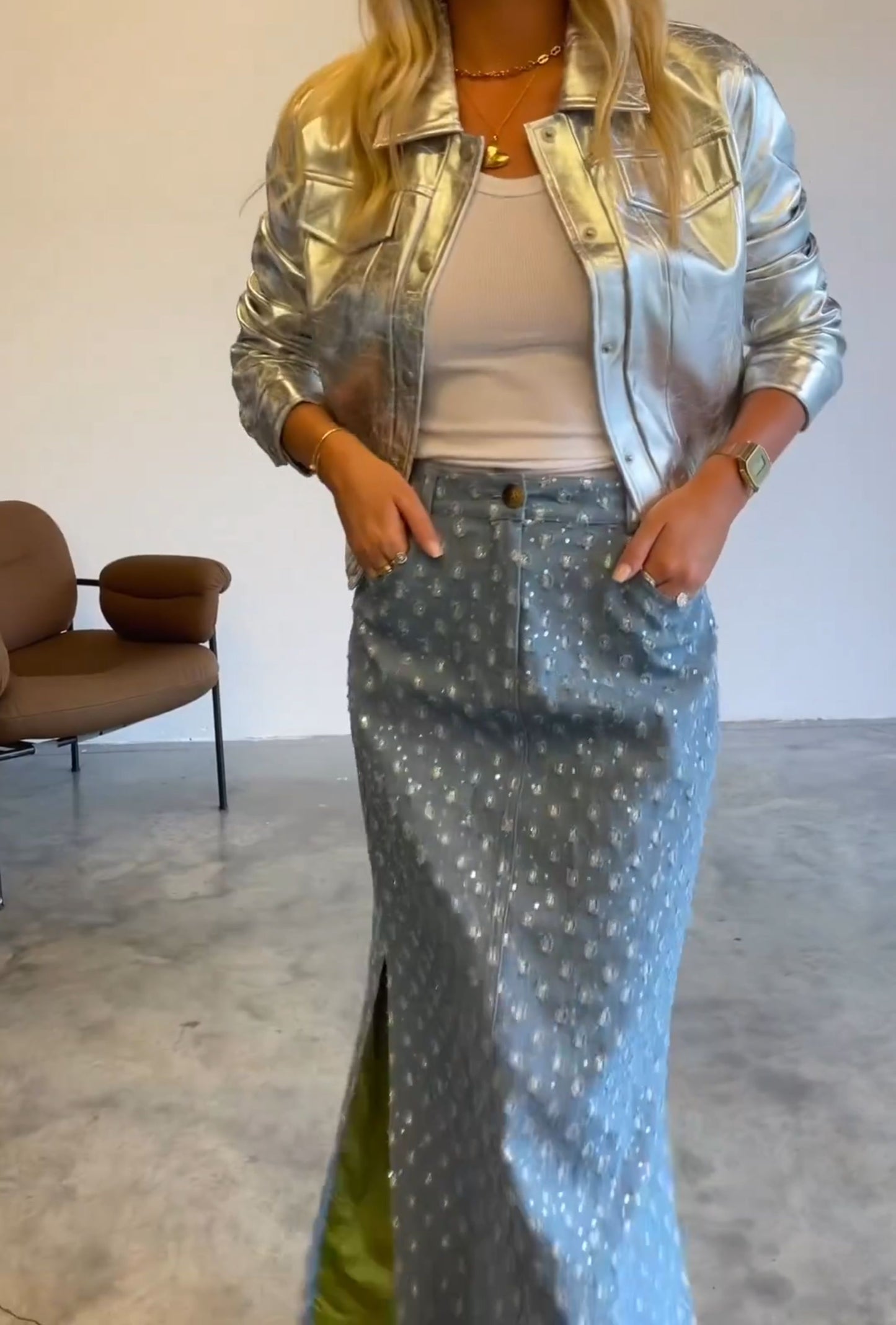 Short Shiny Leather Motorcycle Jacket