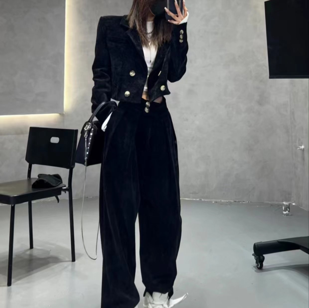 Double button waist casual pants