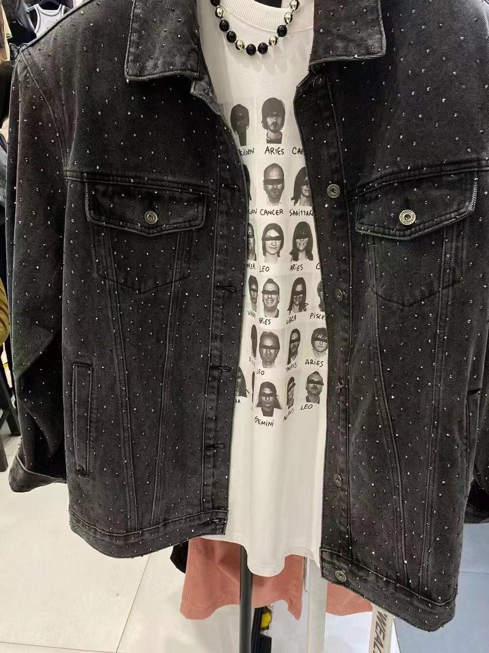 Shiny Rhinestone Denim Jacket