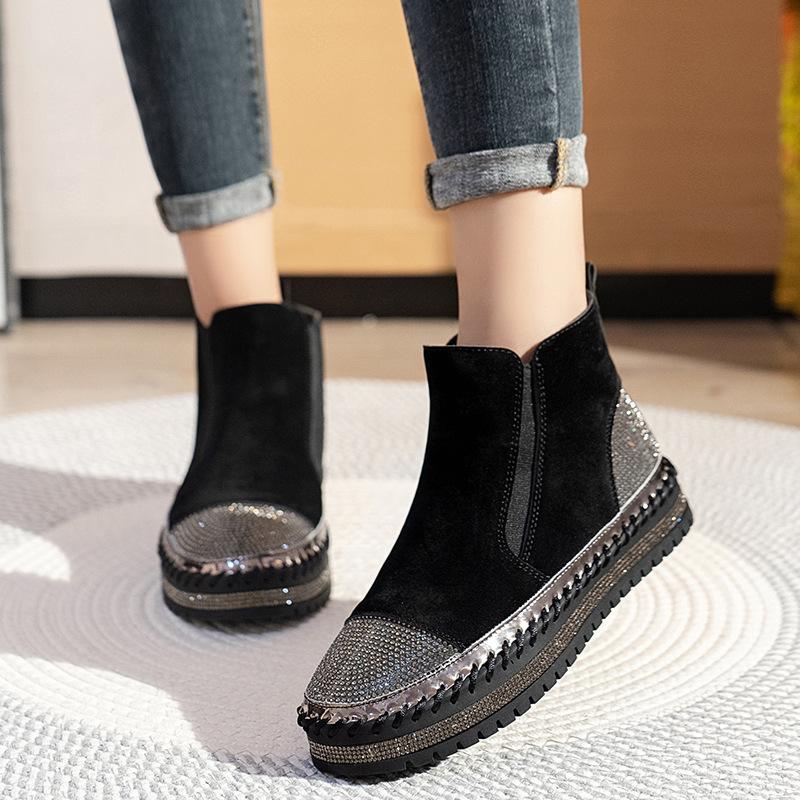 Thick Sole Rhinestone Casual Shoes