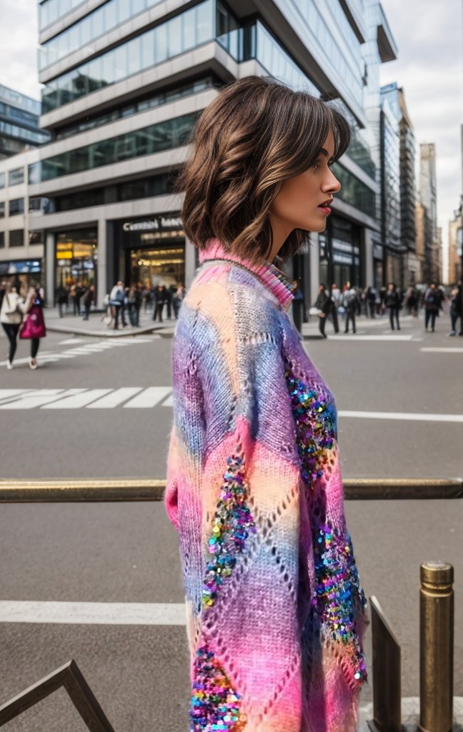 Rainbow Colored Knit Sweater