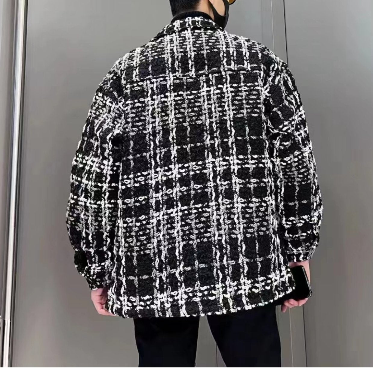 Trendy and versatile plaid cotton-padded jacket