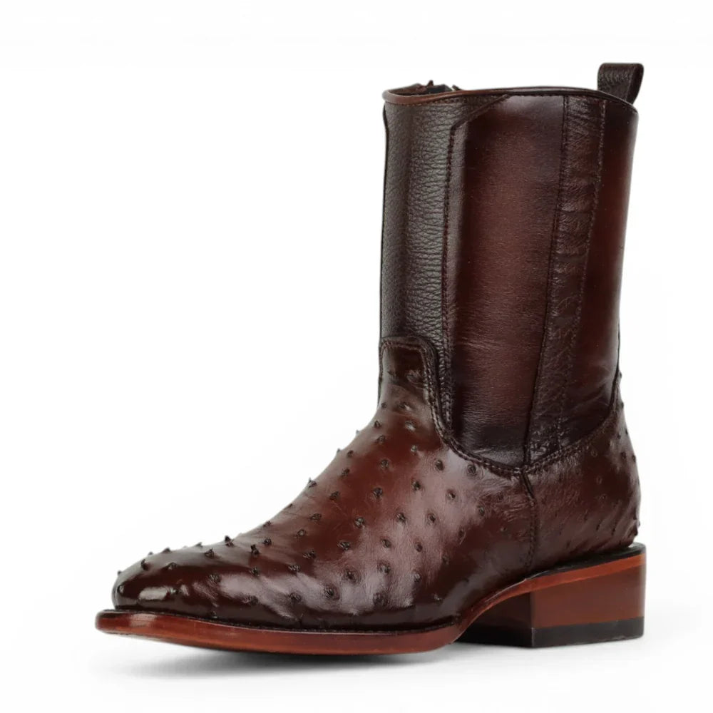 Ostrich/Beef Cowboy Boots