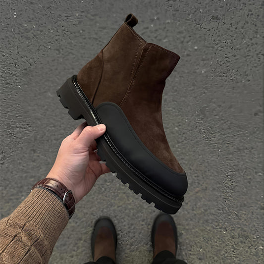 Men's Round-toed Color Block Chelsea Boots