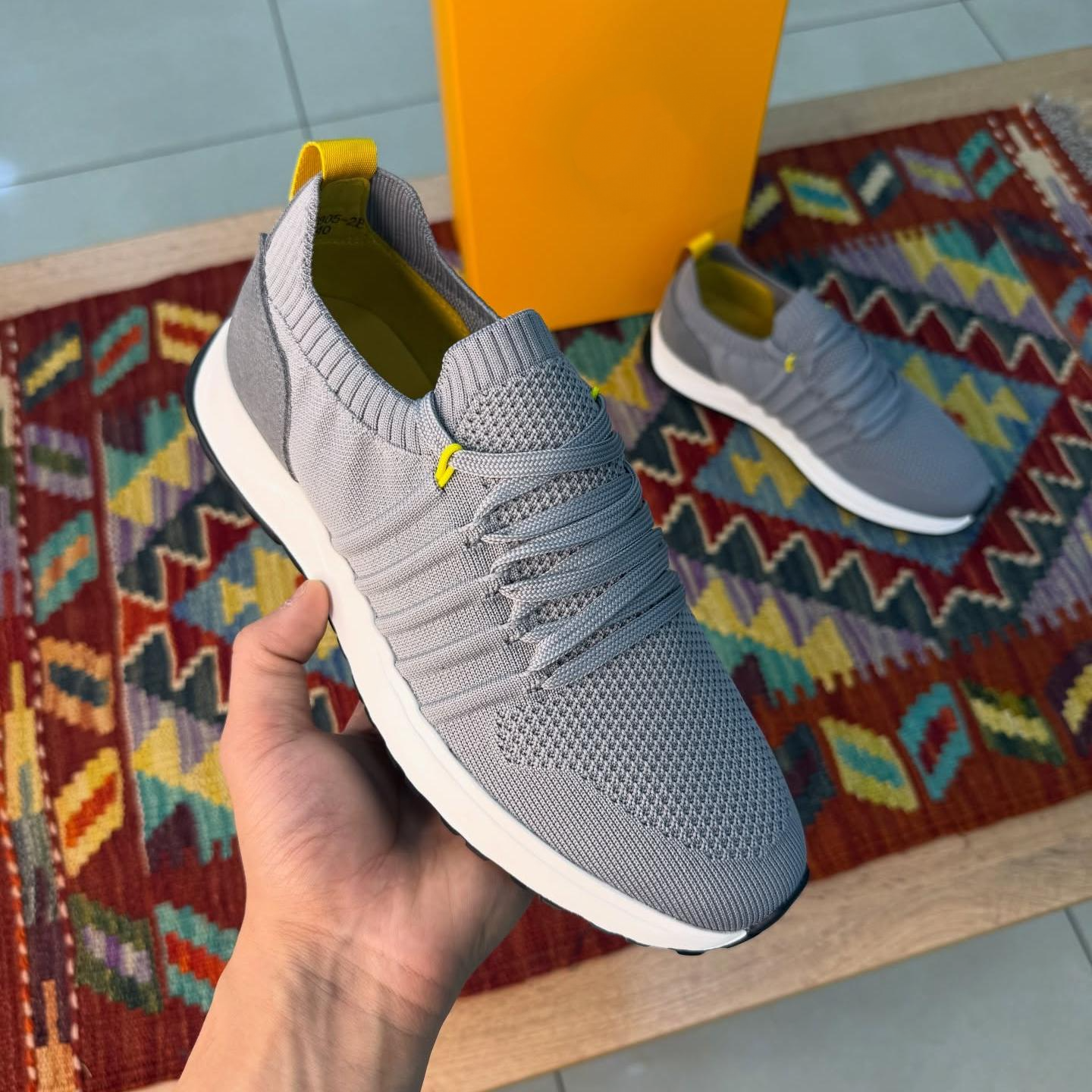 Knitted Lace-up Business Sneakers